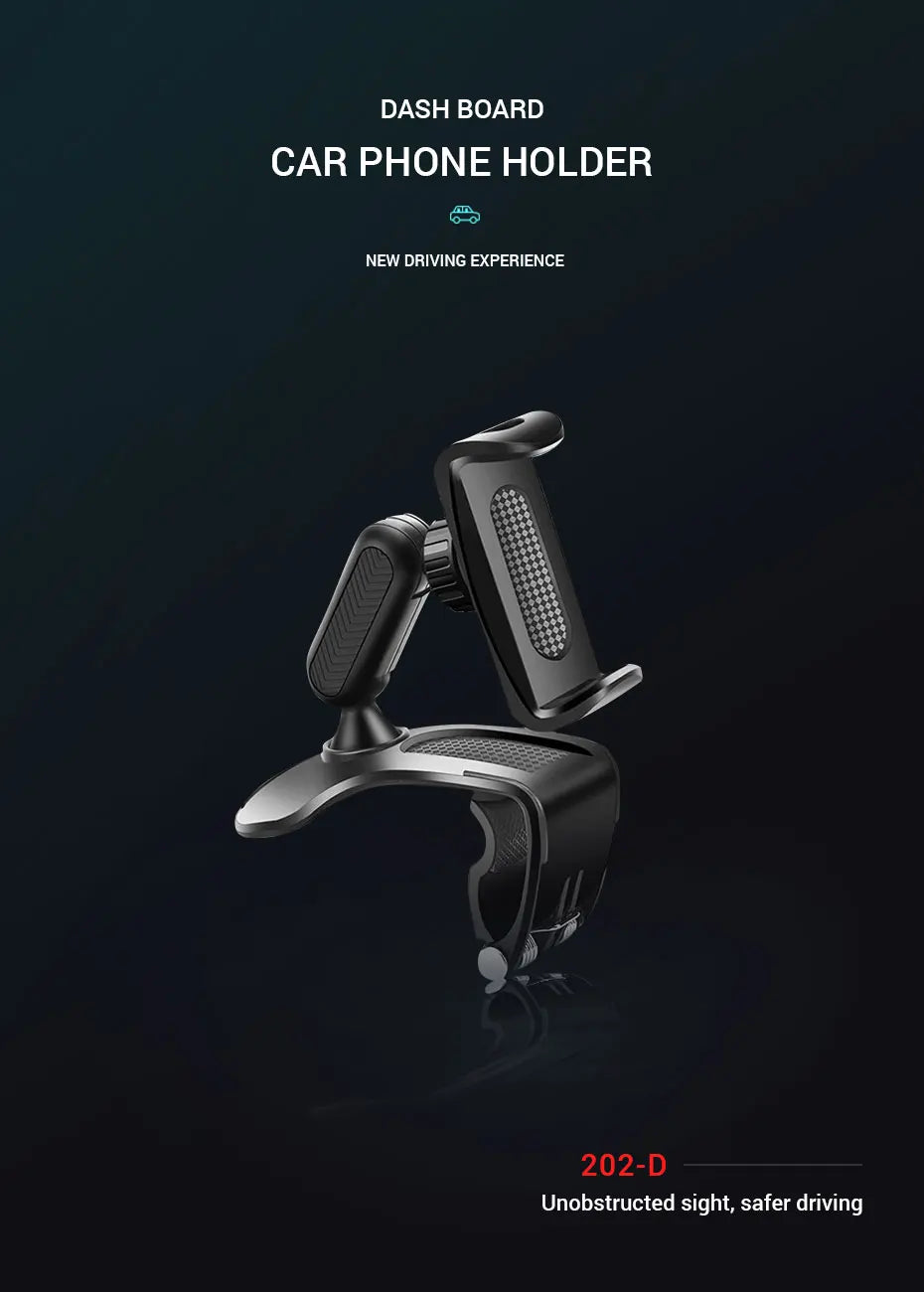Dashboard Car Phone Holder ABS Mobile Phone Sun Visor Holder Auto Rear View Mirror Phone Support 360 Degree Rotation Accessories