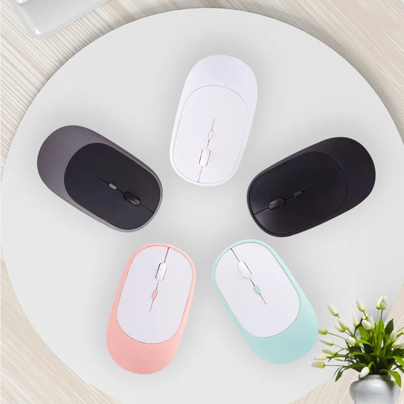 Wireless Mouse Bluetooth-compatible 2.4G Silent Mice Adjustable DPI Ergonomic Design USB Rechargeable Gaming Office Mouse