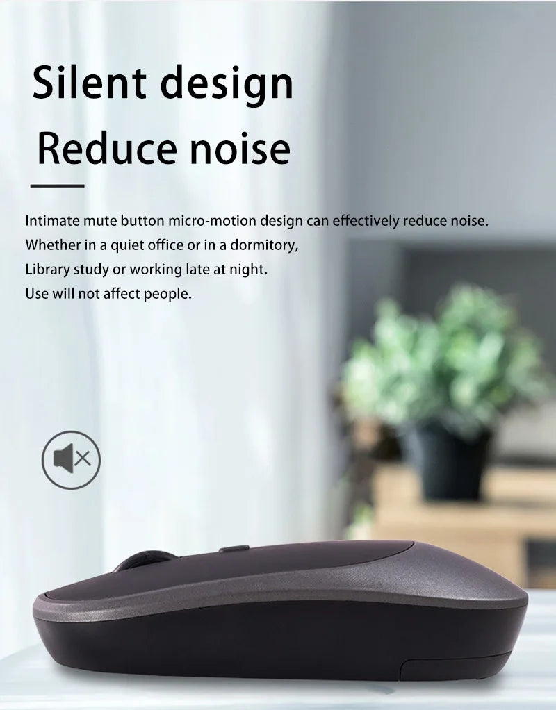 Wireless Mouse Bluetooth-compatible 2.4G Silent Mice Adjustable DPI Ergonomic Design USB Rechargeable Gaming Office Mouse