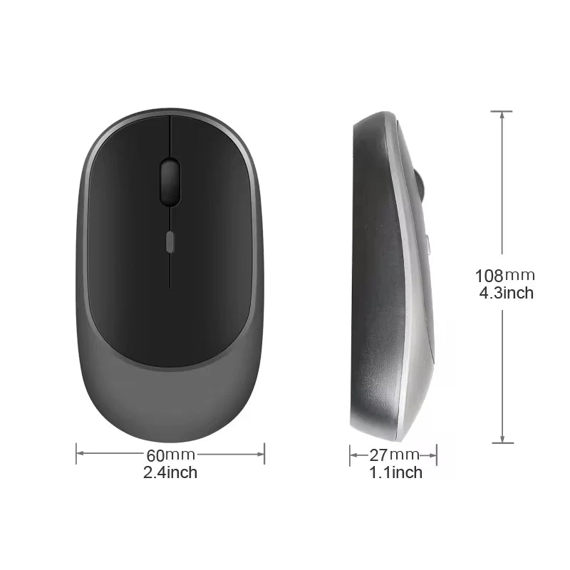Wireless Mouse Bluetooth-compatible 2.4G Silent Mice Adjustable DPI Ergonomic Design USB Rechargeable Gaming Office Mouse